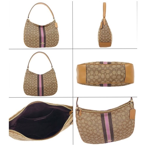 🌺SALE COACH HOBO SIGNATURE JACQUARD W/STRIPE BAG - Picture 7 of 8